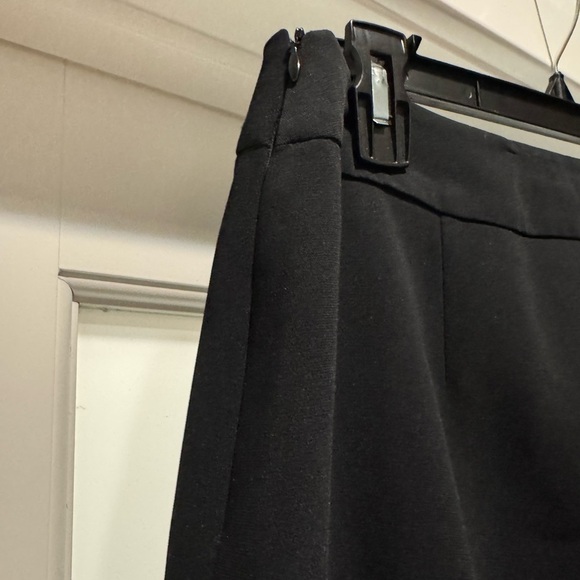 Louben Black Wide Leg Dress Pants Size 8 | Side Zip Tailored Work Trousers - Picture 8 of 13